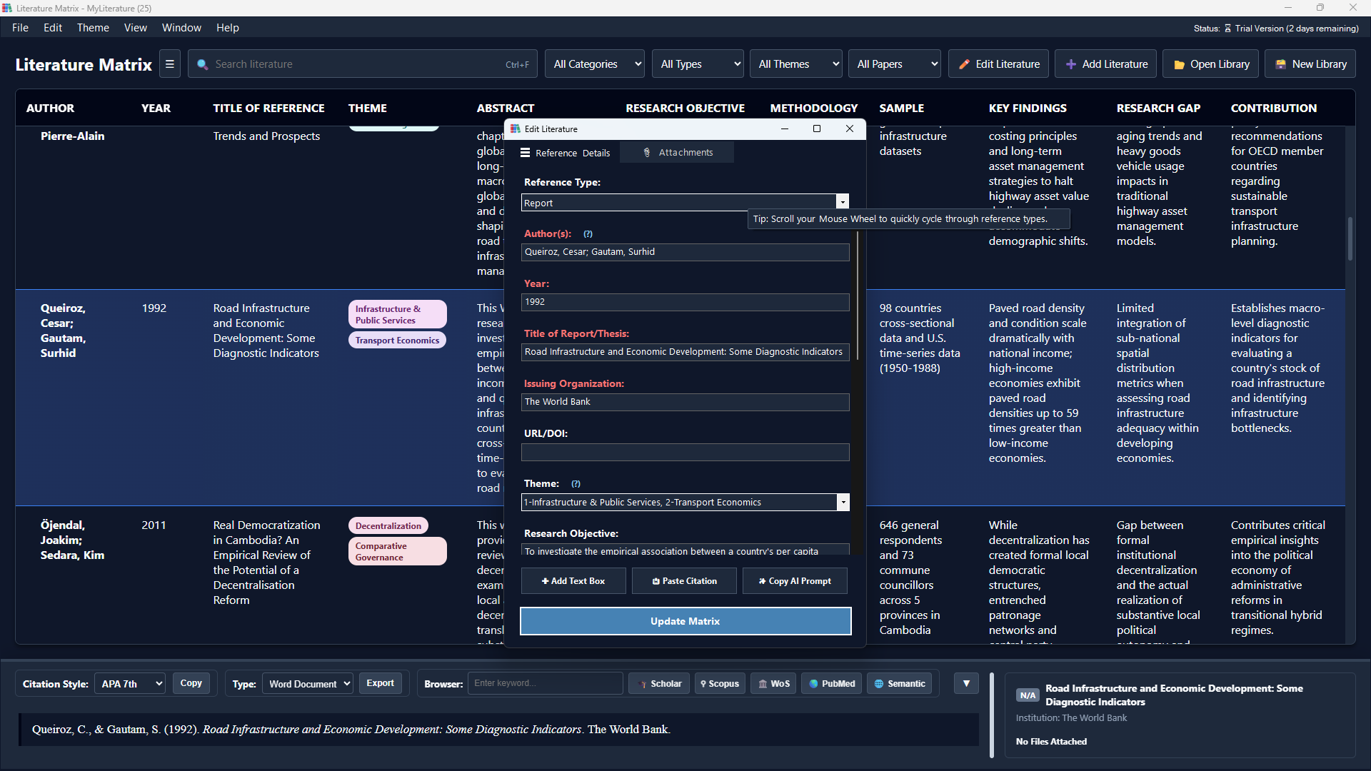 Edit Literature Dark Theme